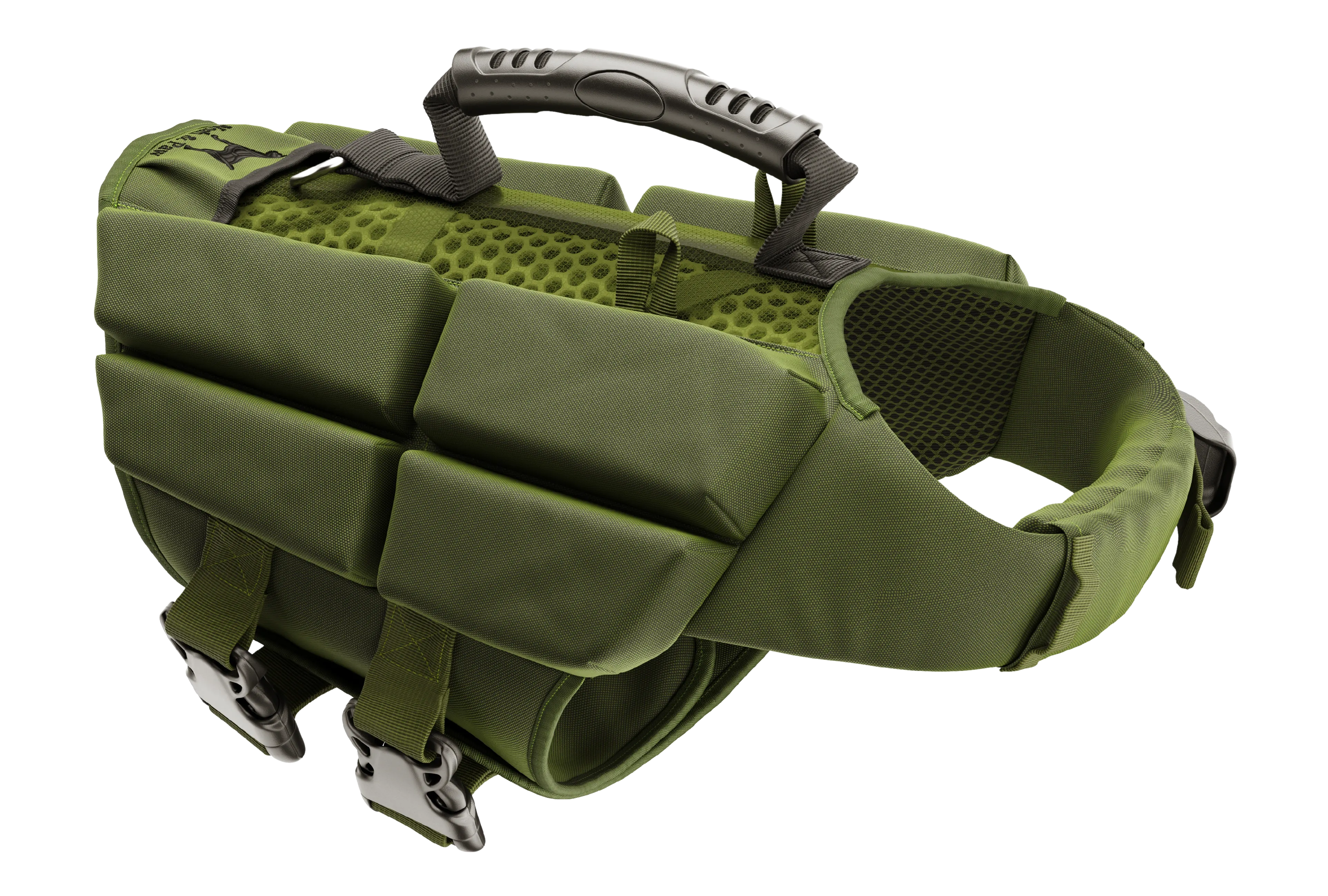 Human Standards Dog Lifejacket Design with 4x Foam for Maximum Buoyancy, Stability & Comfort - Green