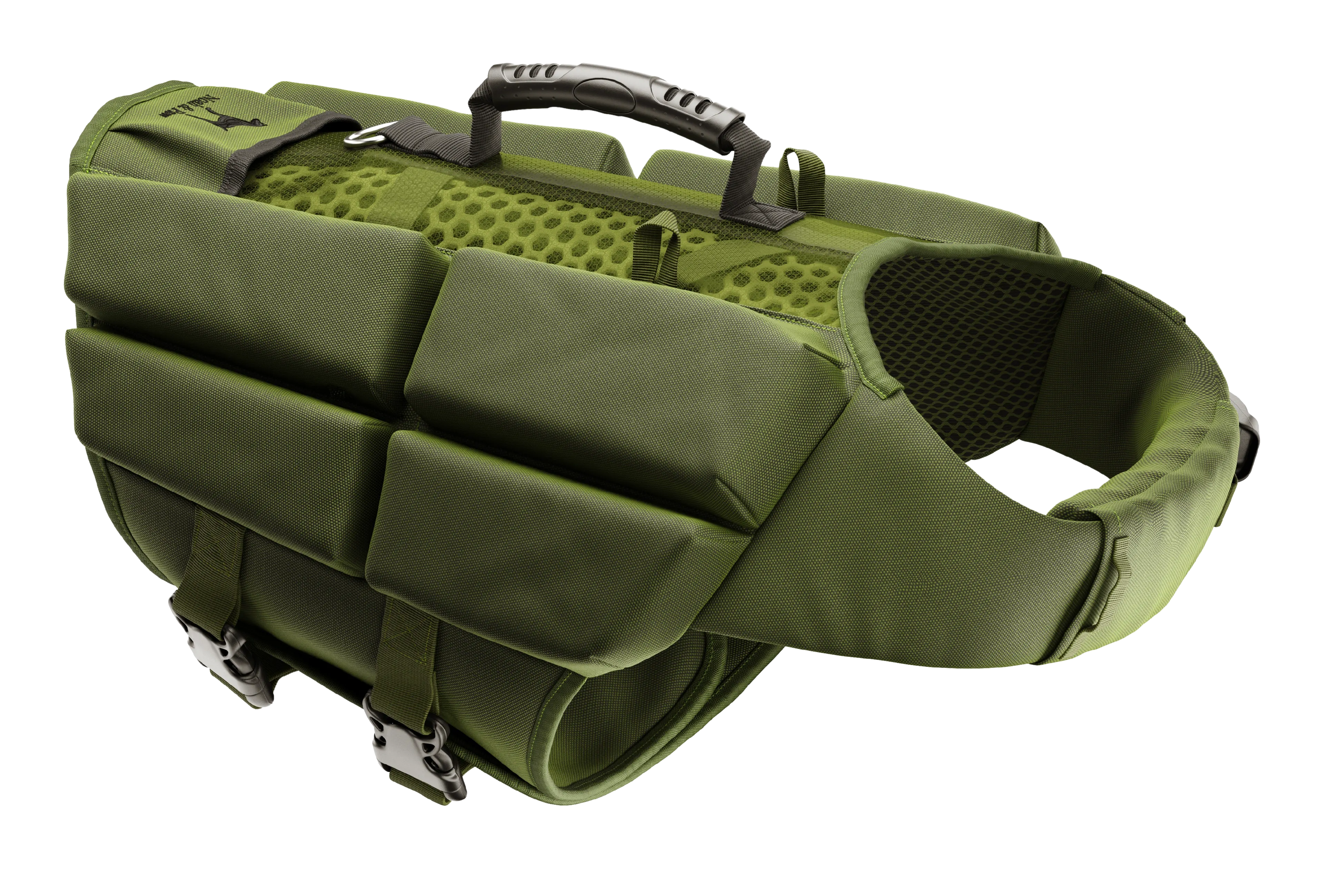 Human Standards Dog Lifejacket Design with 4x Foam for Maximum Buoyancy, Stability & Comfort - Green