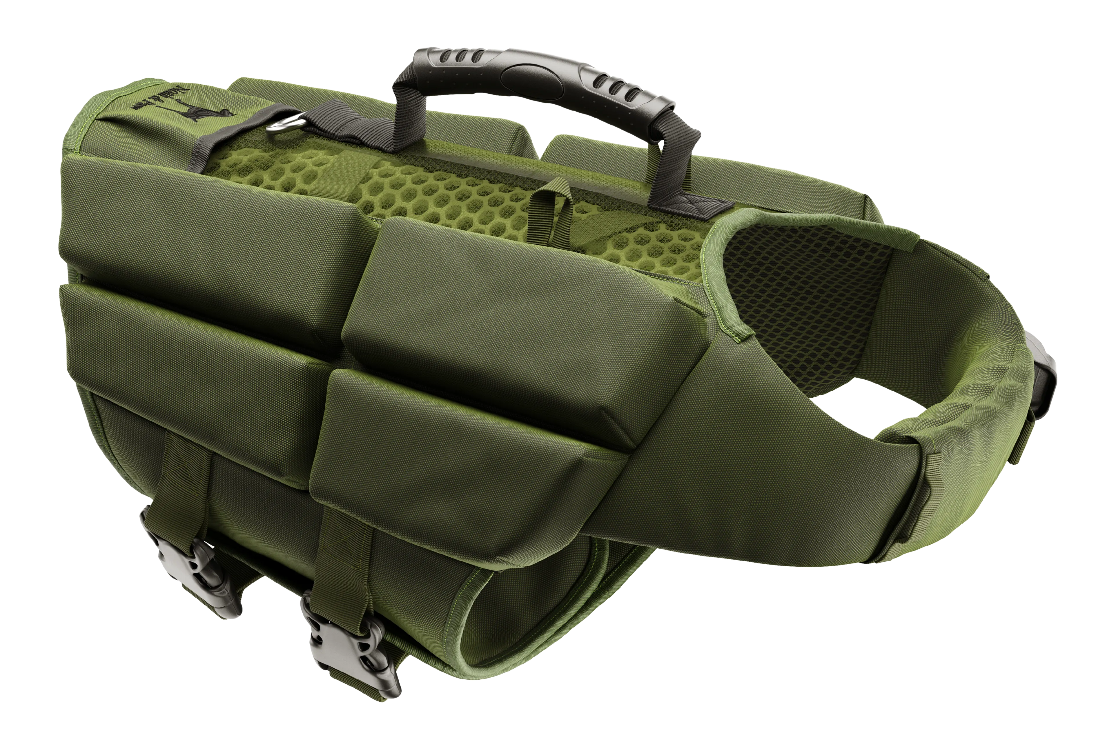 Human Standards Dog Lifejacket Design with 4x Foam for Maximum Buoyancy, Stability & Comfort - Green
