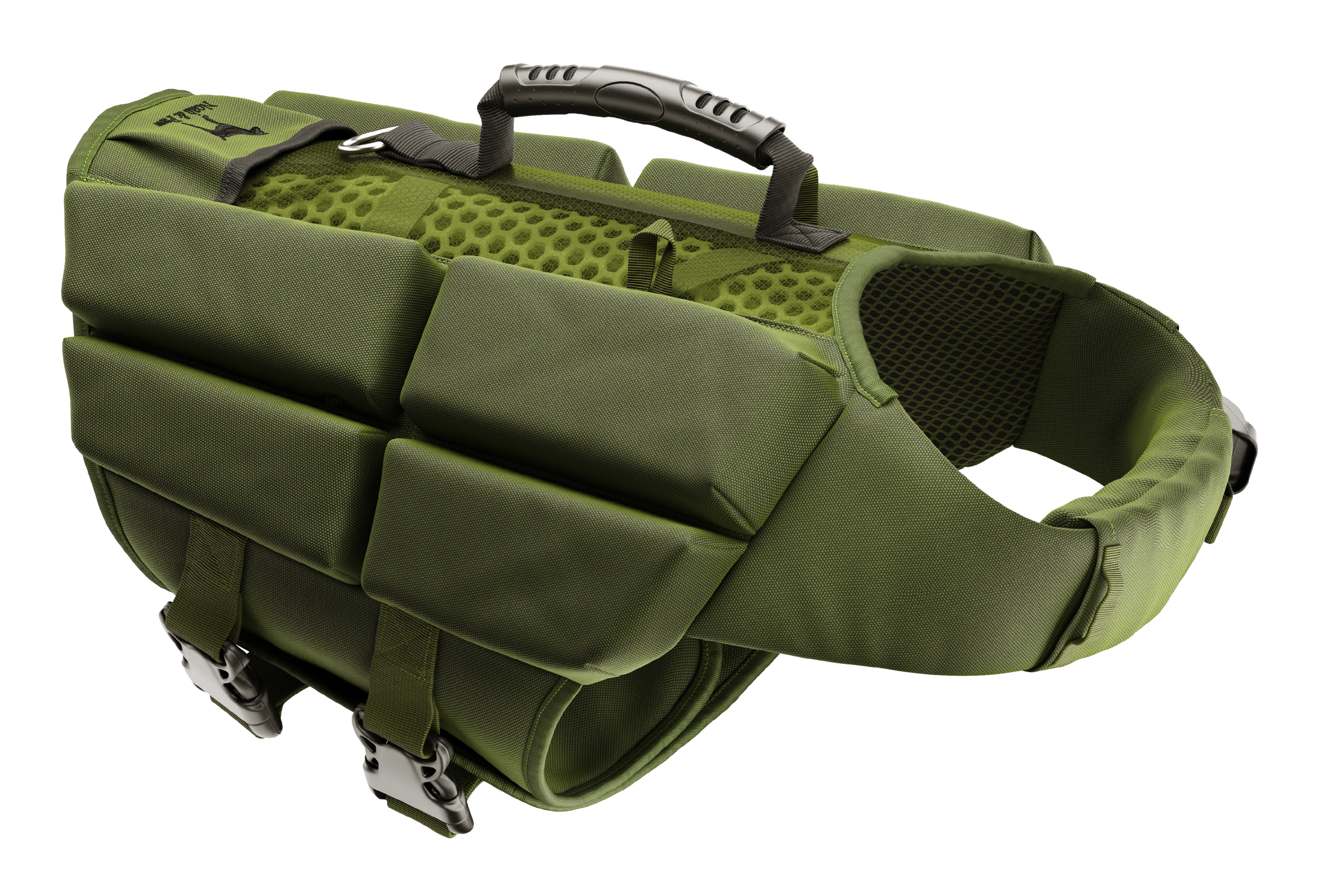 Human Standards Dog Lifejacket Design with 4x Foam for Maximum Buoyancy, Stability & Comfort - Green