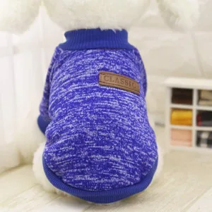 Idepet Pet Dog Classic Knitwear Sweater, Soft Fleece Coat for Small,Medium Dog,Warm Pet Dog Cat Clothes,Soft Puppy Customes (M, DarkBlue)