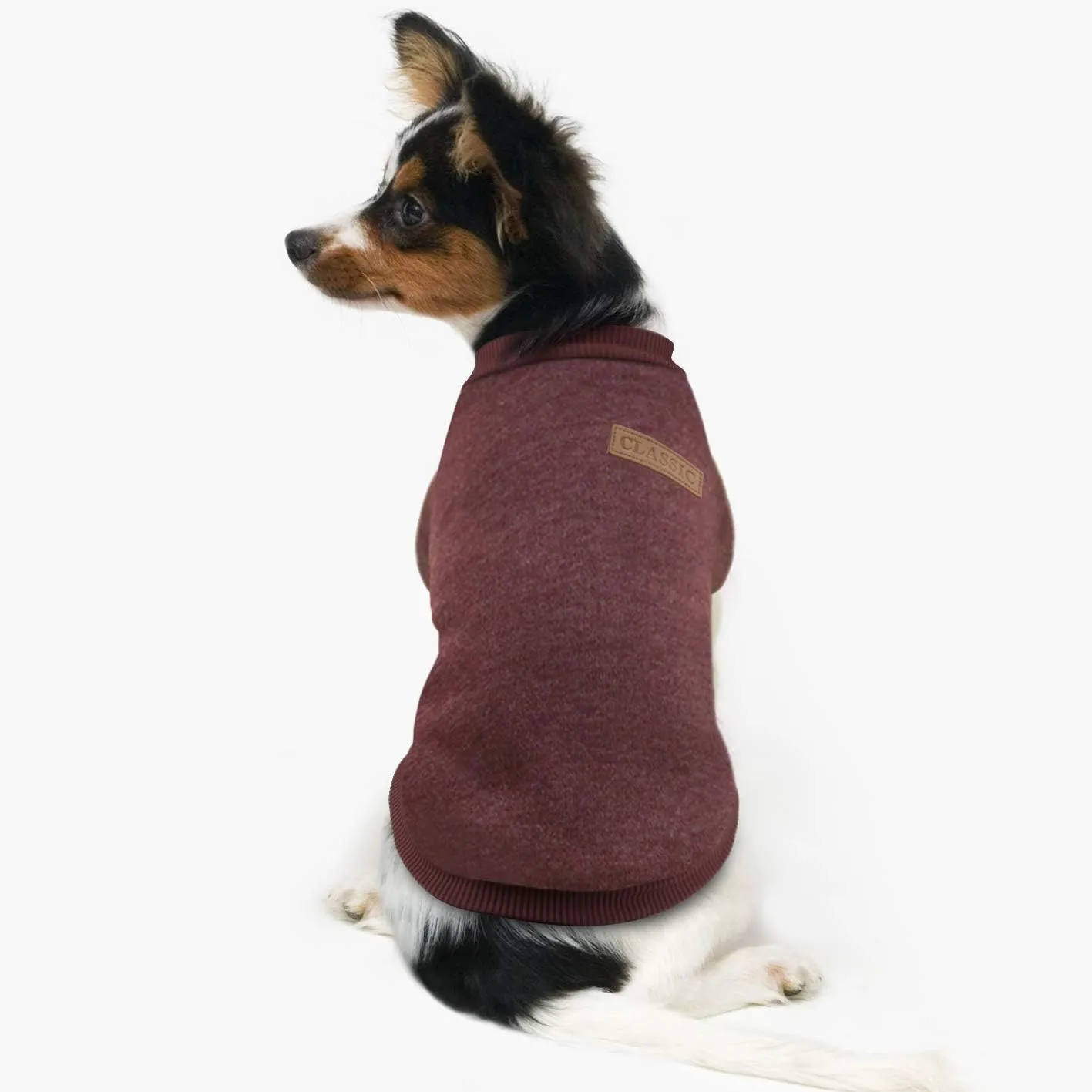 Idepet Pet Dog Classic Knitwear Sweater Soft Fleece Dog Coat Thickening Warm Pup Dogs Shirt Winter Pet Dog Cat Clothes Puppy Customes Clothing for Small Dogs (M, Brown)