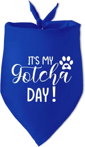 It's My Gotcha Day Blue Dog Bandana Adoption Day Dog Bandana for Dogs Funny Pet Dog Puppy Bandana Photo Prop Accessories for Pet Dog Lovers Owner Gift