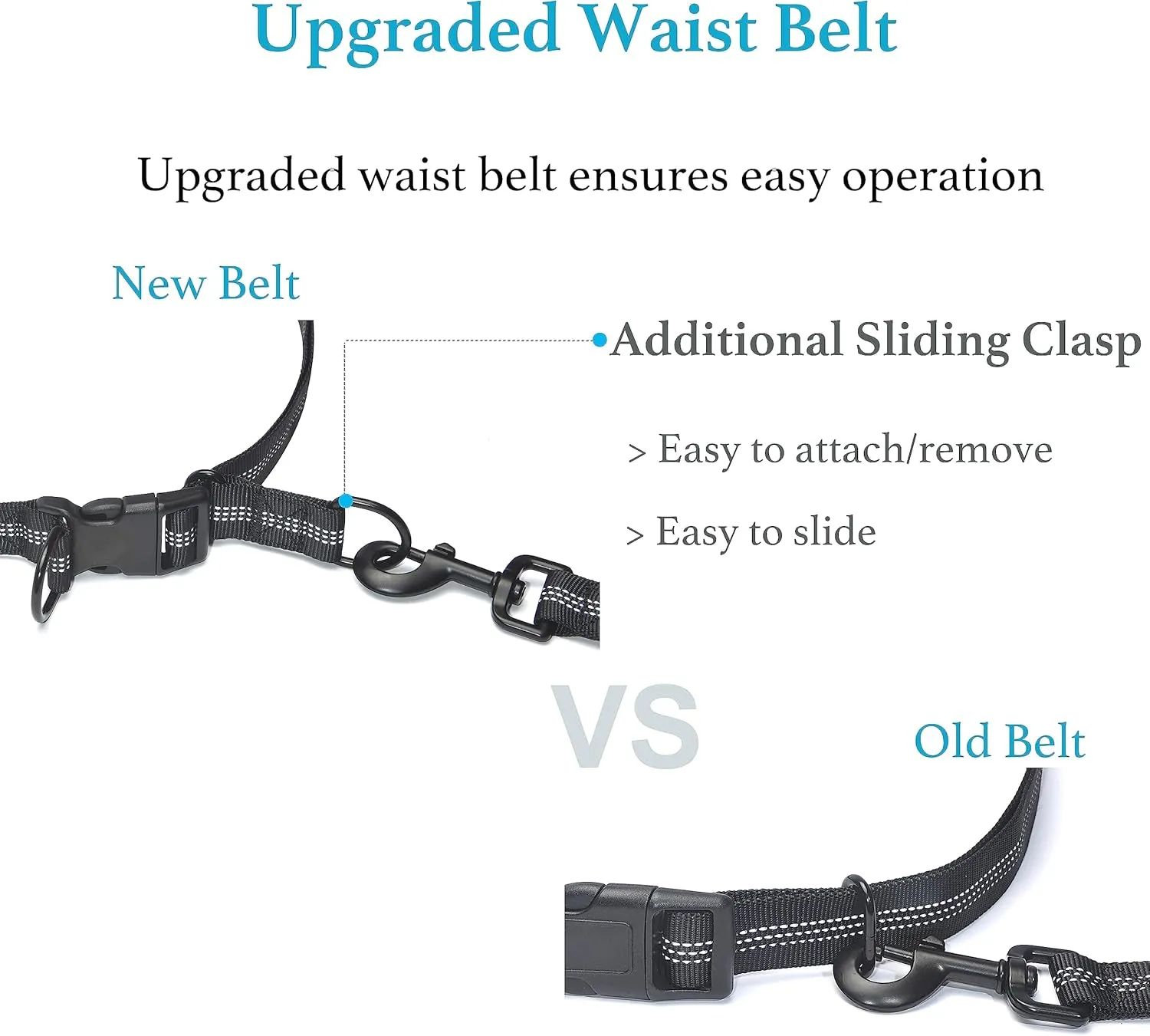 iYoShop Retractable Hands Free Dog Leash - Dual Handle Bungee Waist Leash for Small, Medium and Large Dogs (Small, 8-25 lbs, Black)