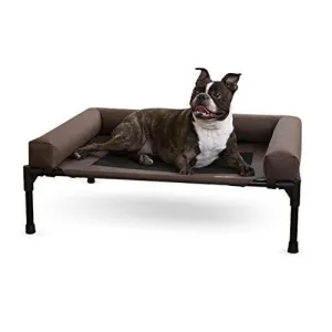 K&H Pet Products Original Bolster Pet Cot Elevated Pet Bed, Chocolate/Mesh,  Medium