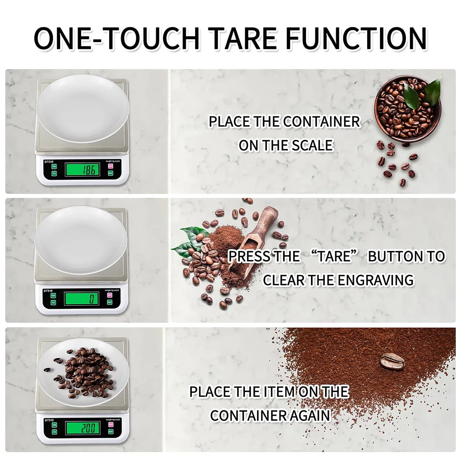 Large Digital Kitchen Scale 88lbs/40kg Kitchen Scales for Food with Tare and PCS Funtion LCD Display Stainless Stee Tray Baking Scale for Baking and Cooking, Adapter Included (White, 40kg)