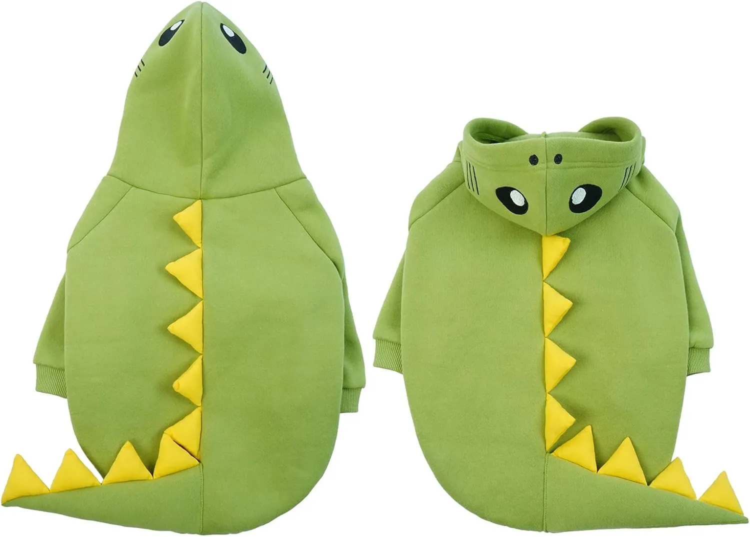 LeLePet Dinosaur Costume - Large Dog Halloween Costume, Warm Fleece Hoodie for Large Dogs, Thick Sweatshirt, French Bulldog, Beagle, Lab, Dachshund, Greyhound, Pitbull, Green XS-2XL