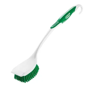 LIBMAN COMMERCIAL® 10 Long Handle Utility Brush, Polyethylene Terephthalate Bristle, 2 in L Trim, White Handle