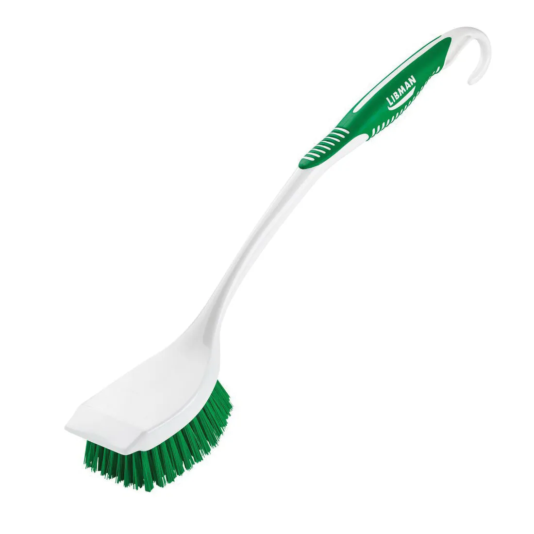 LIBMAN COMMERCIAL® 10 Long Handle Utility Brush, Polyethylene Terephthalate Bristle, 2 in L Trim, White Handle