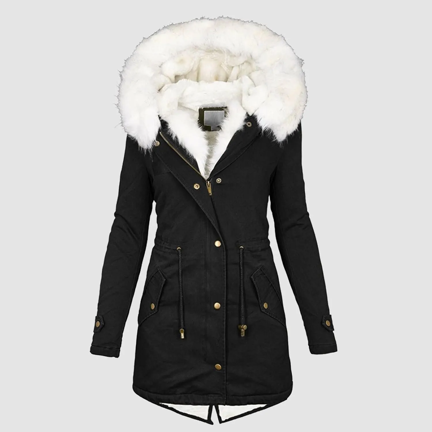 Long Winter Coats for Women 2023 Thicken Fleece Lined Parkas Anoraks Warm Cotton Puffer Jacket Coats with Faux Fur Hood