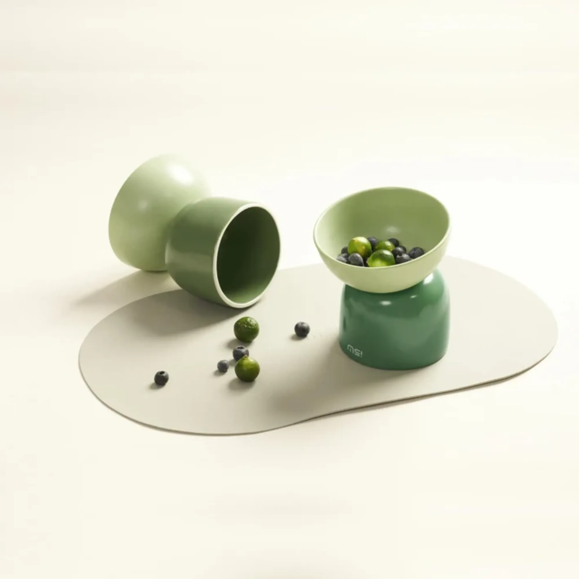 Makesure PU Waterproof Feeding Pet Mat Grey Green