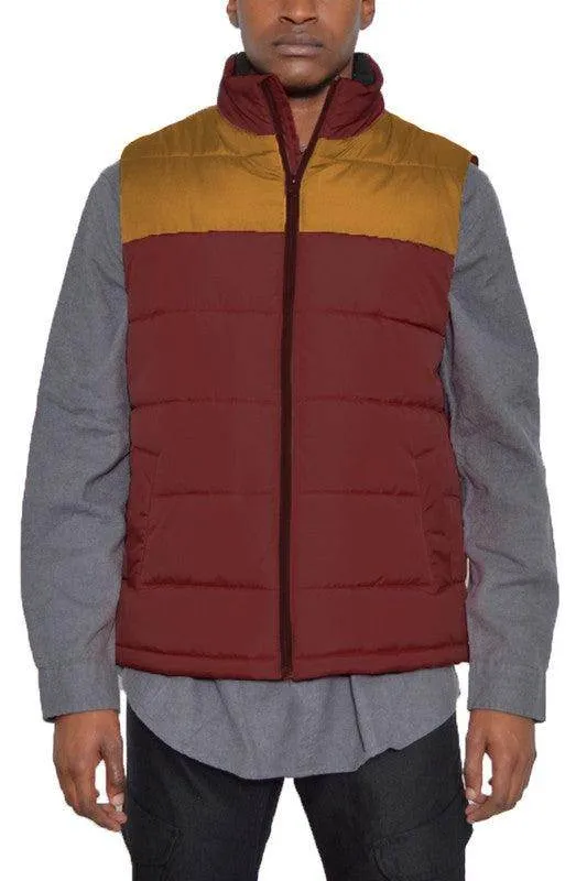 Mens Padded Winter Two Tone Vest Jackets