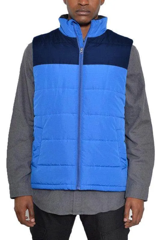 Mens Padded Winter Two Tone Vest Jackets