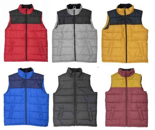 Mens Padded Winter Two Tone Vest Jackets