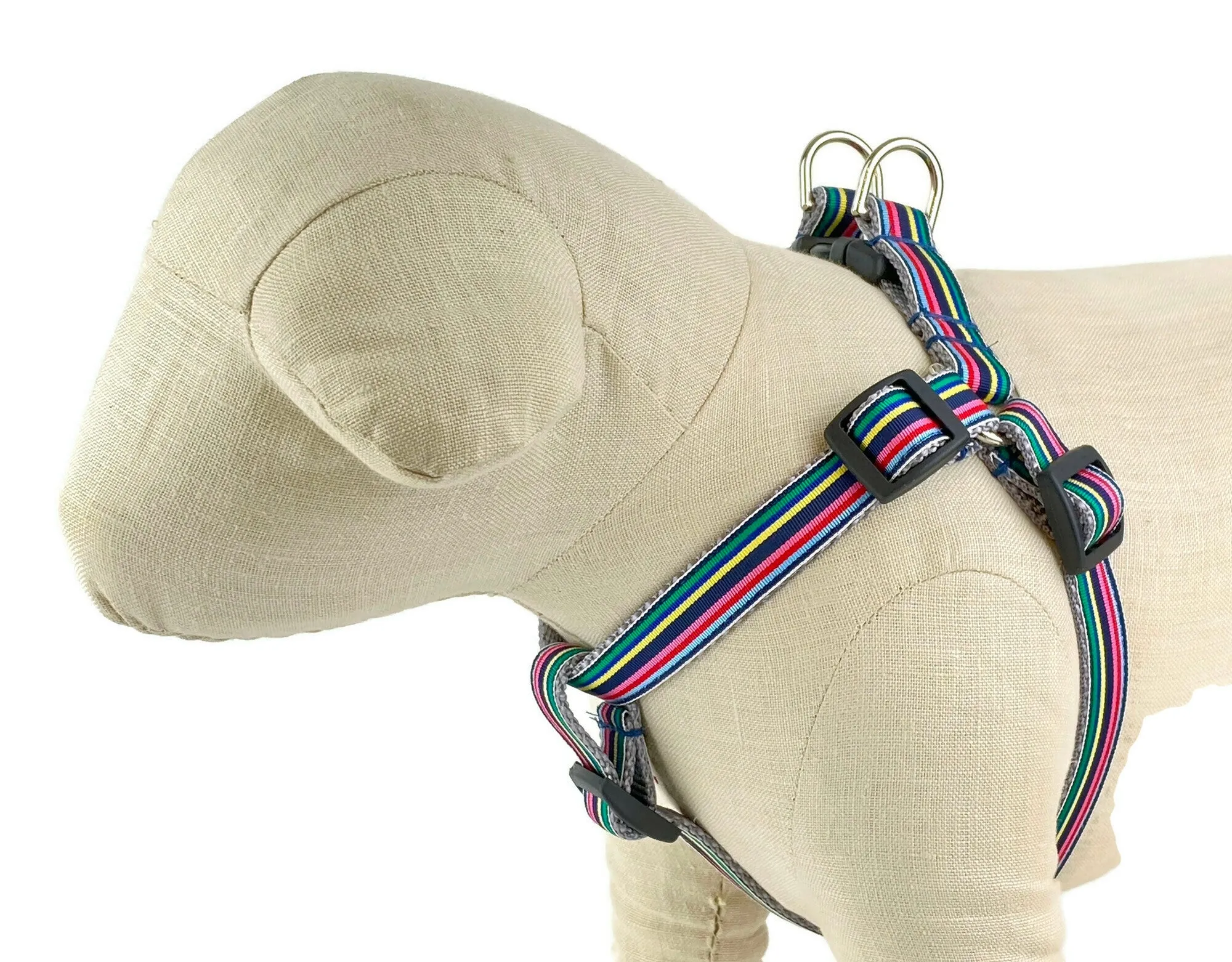 Navy Multi Stripe Dog Harness - 769