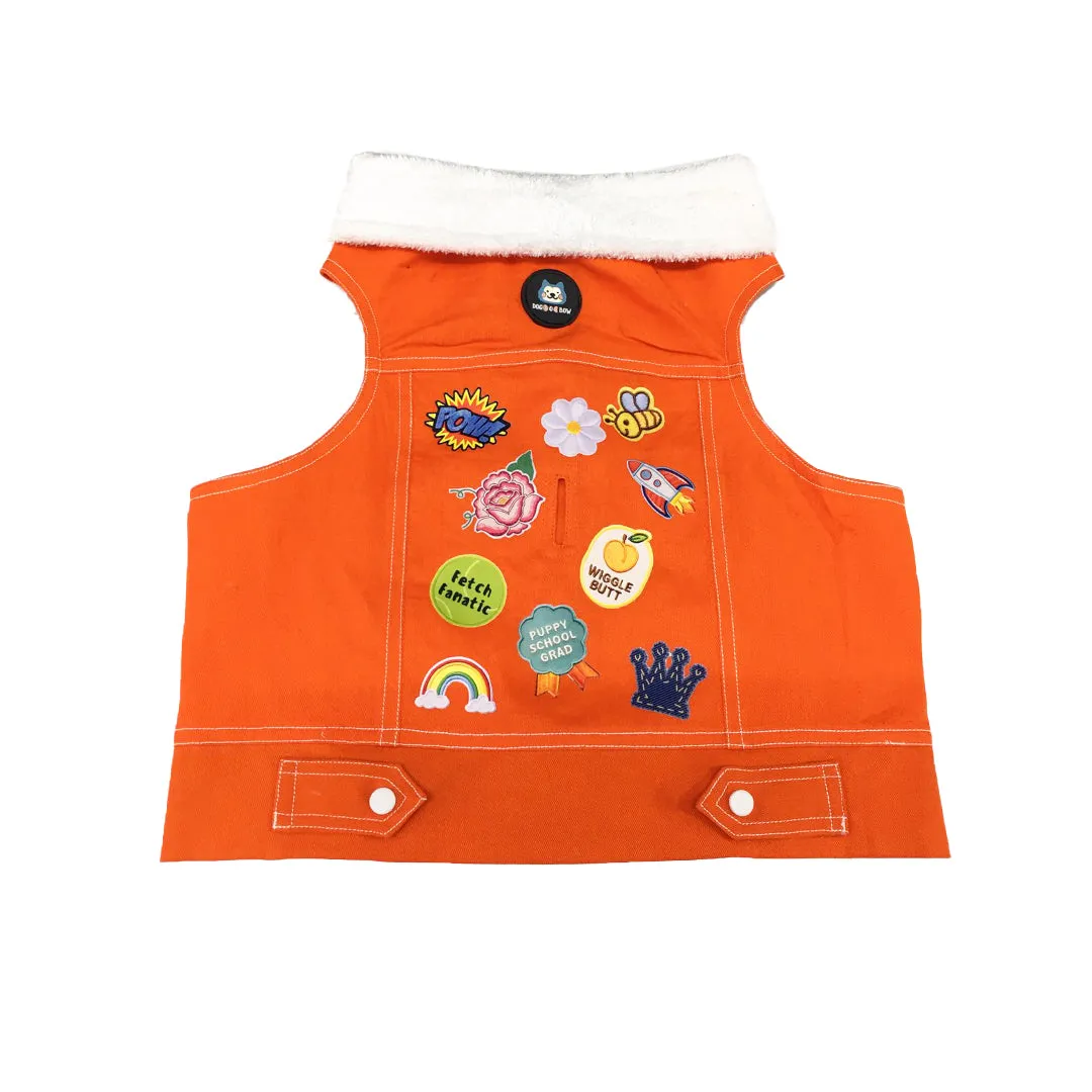 Orange Denim Jacket