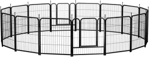 PawGiant Dog Fence Playpen 24/32/40 Indoor Outdoor for Small/Medium/Large Dogs, Metal Pet Puppy Cat Exercise Fencing Gate Crate Cage Outside RV, Camping, Yard, Garden