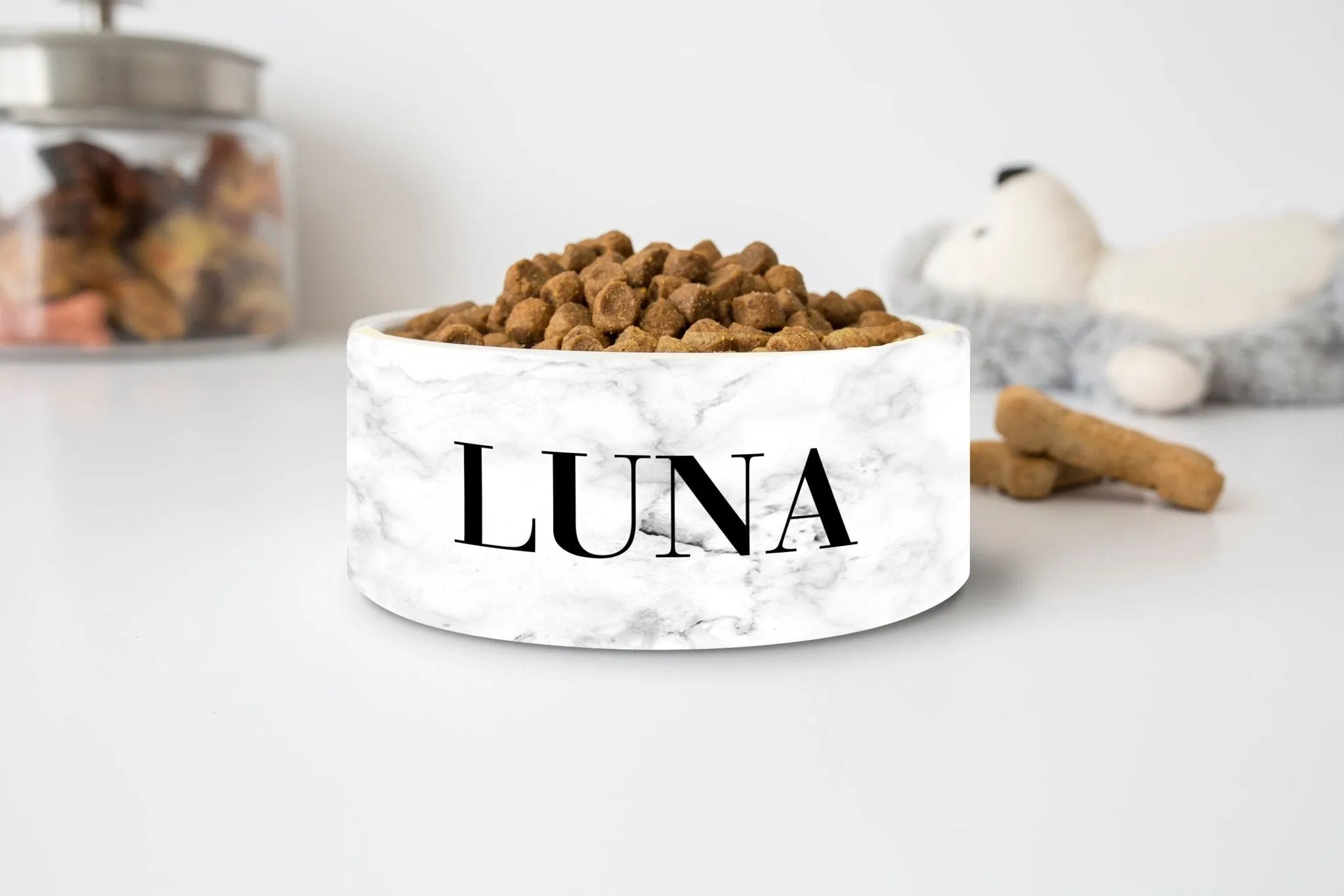 Personalized Marble Dog Bowl Cat Pet Bowl with Name Food Bowl Water Bowl Ceramic