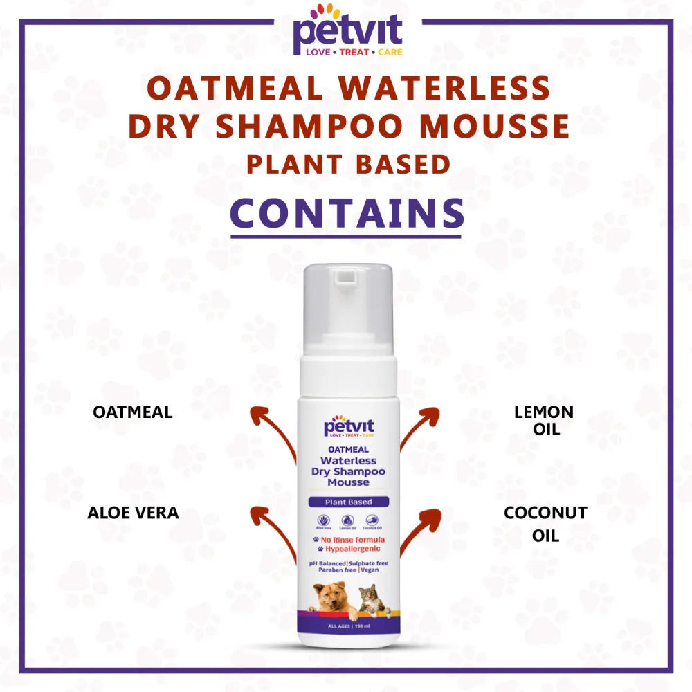 Petvit Oatmeal Waterless Shampoo for Dogs and Cats
