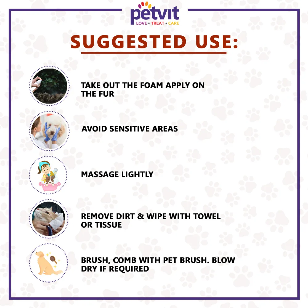 Petvit Oatmeal Waterless Shampoo for Dogs and Cats