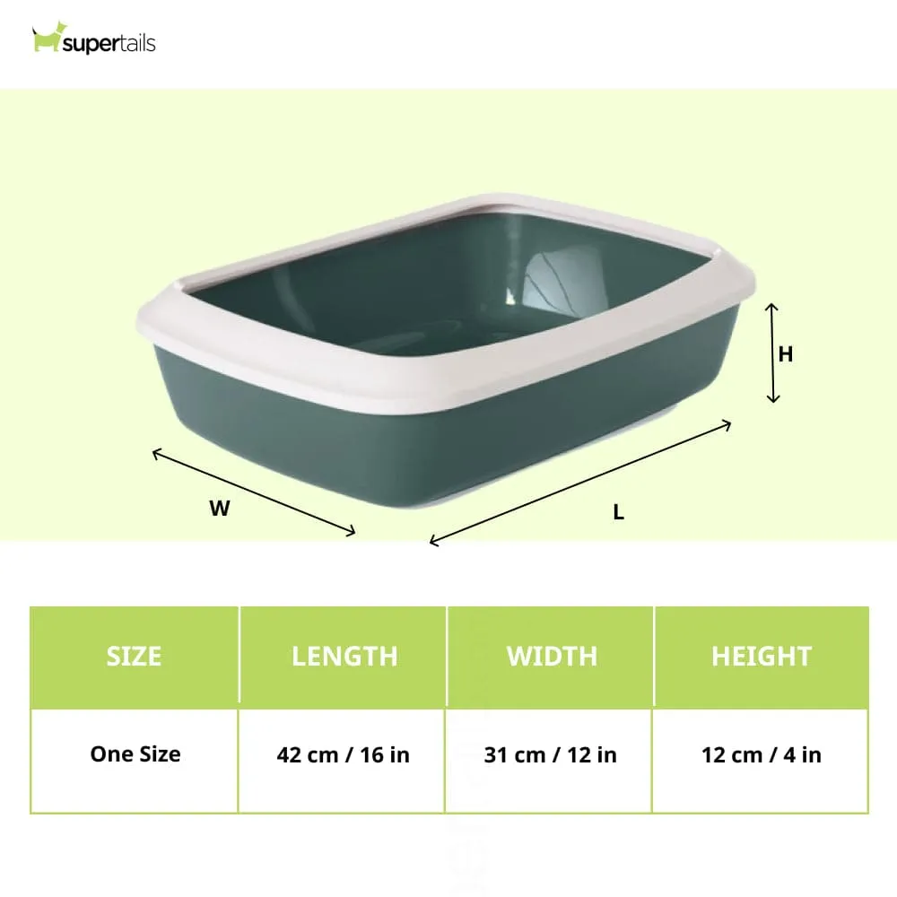 Savic Iriz Litter Tray with Rim for Cats (Nordic Green)