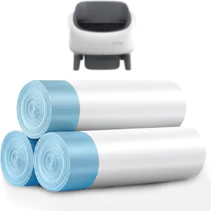 Self Cleaning Litter Box, with 60 Count Drawstring Cat Litter Box Liners, 3 Roll Trash Bags, White-Grey2.2