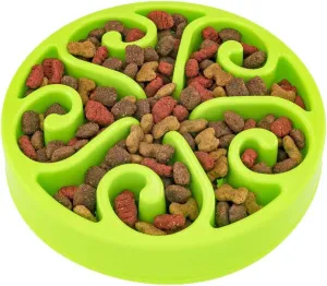 Slow Feeder Dog Bowl Anti-Choking Help Prevent Bloat Non Toxic BPA Free Feeding Dish SH-10303, Green