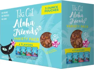Tiki Cat Aloha Friends Variety Pack, Seafood Flavors with Pumpkin, Wet, High-Protein & High-Moisture Cat Food, For All Life Stages, 3 oz. Pouch (Case of 12)