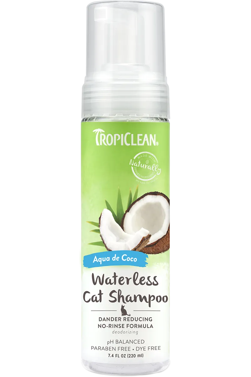TropiClean - Aqua De Coco Dander Reducing Waterless Shampoo for Cats