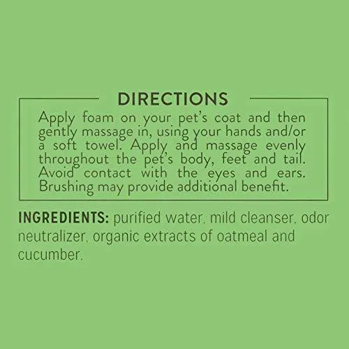 TropiClean Waterless Dander Reducing Shampoo for Cats, 7.4oz, Made in USA