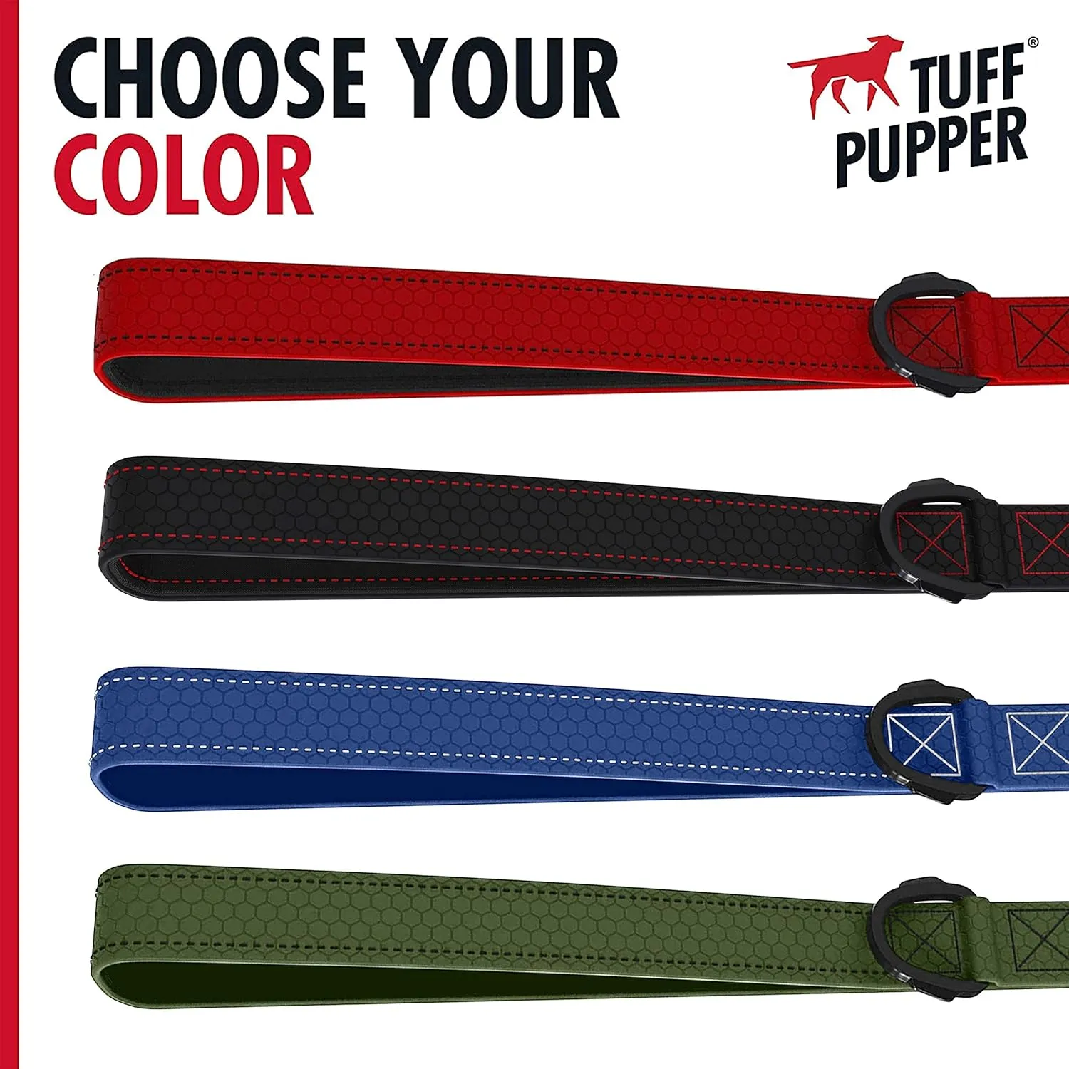 Tuff Pupper Waterproof Action Leash - Heavy Duty 6 Foot Dog Leash w/Aluminum Quick Release, Locking Carabiner Clip | Rust-Proof, Water Proof & Odor Free | For Adventurous Active Dogs