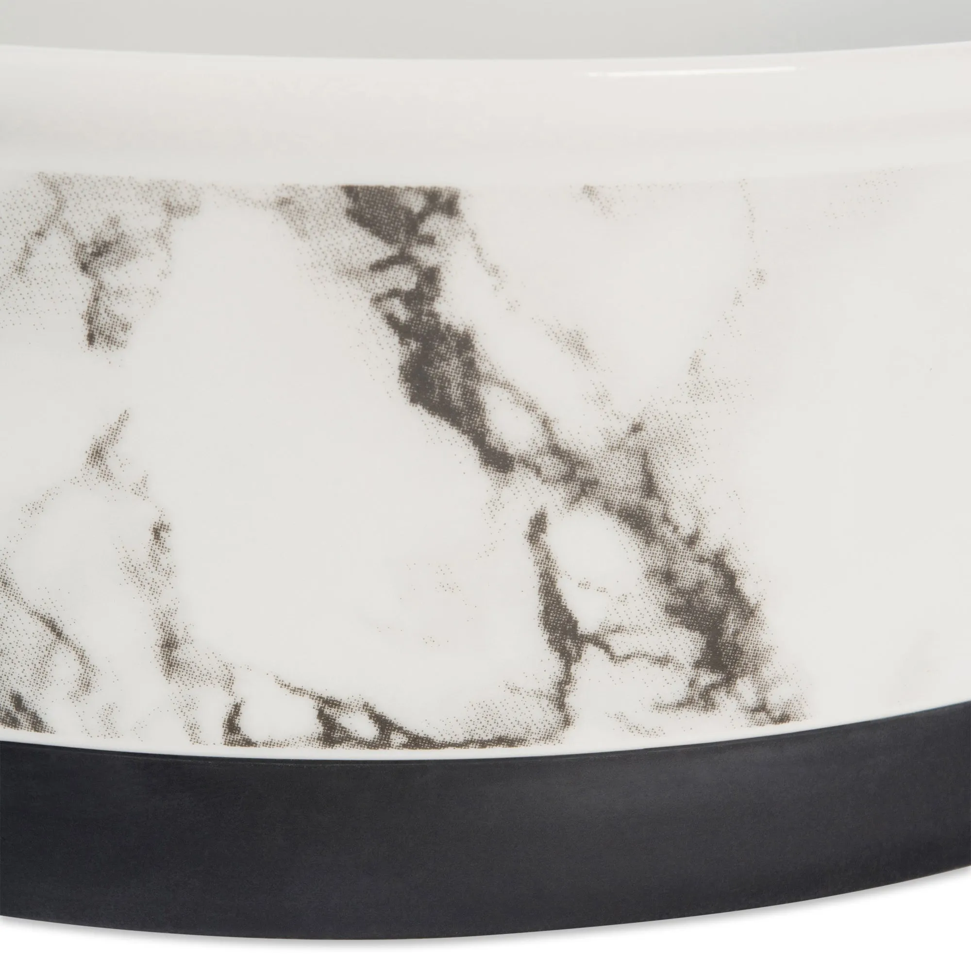 White Marble Pet Bowl Set of 2 , Large 3.75 C. Capacity