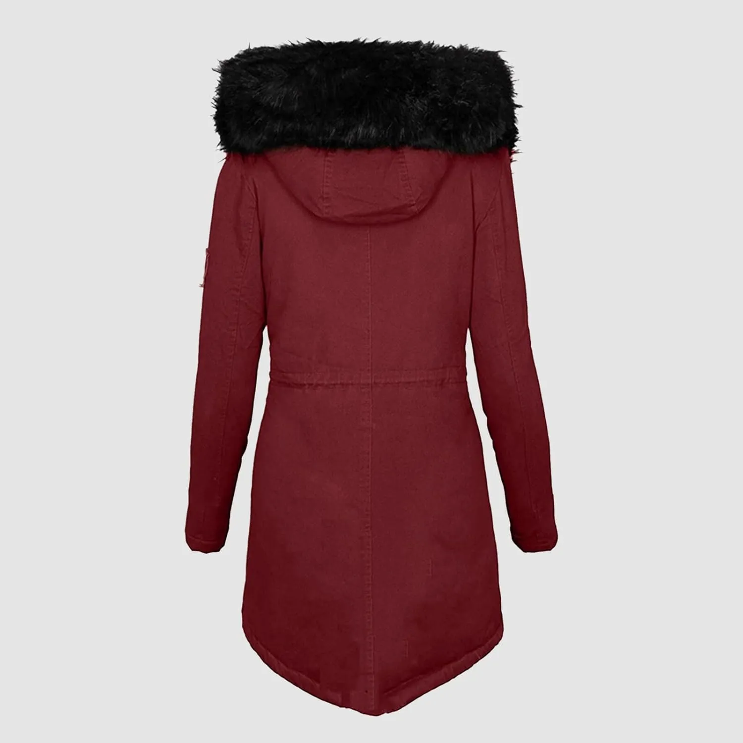 Women's Long Winter Puffer Coat Windproof Warm Maxi Down Jacket Fleece Lined Parka with Faux Fur Hood Thicken Winter Coat