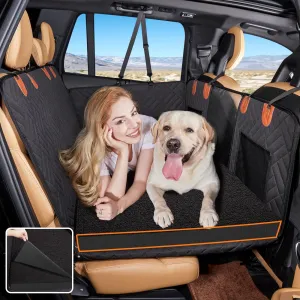 YJGF Washable Dog Bed for Back Seat Extender,Removable Waterproof Dog Bed for Dog Seat Cover for Back Seat,Large Dog Bed for Dog Hammock for Car,Pet Cover for Dogs,Orthopedic Dog Bed